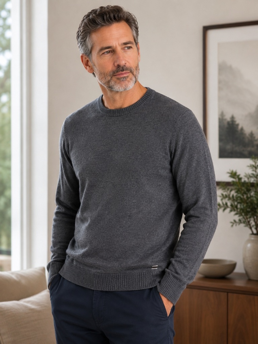 Smartwool Charcoal Gray Wool Blend Crewneck Pullover Sweater Size XL